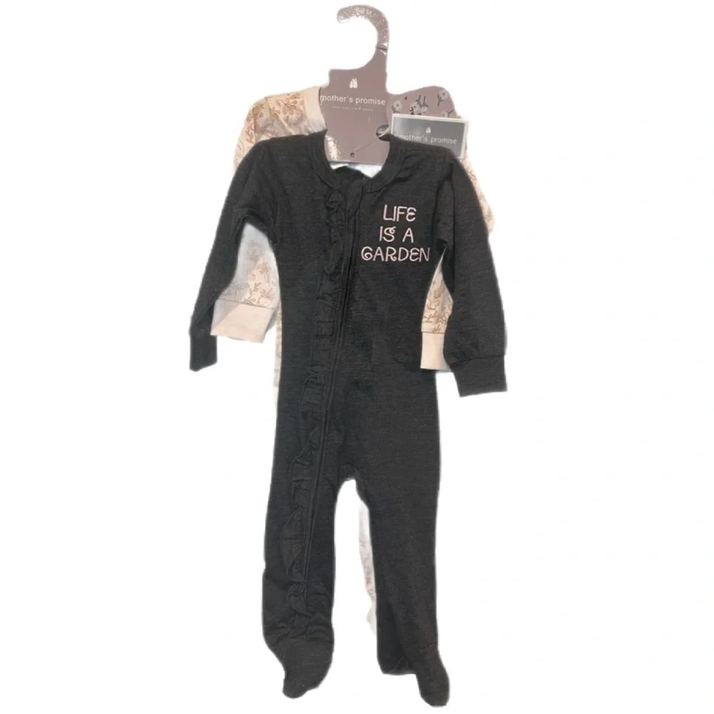 Mother’s Promise Life Is a Garden Set of 2 Zipper Sleeper Botanical Garden 6-9m